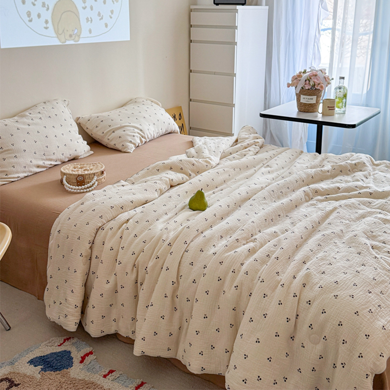 2025新款软软糯糯的双层皱皱纱单夏被、夏被四件套