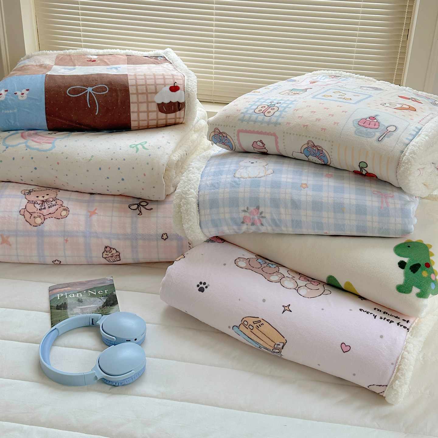 2025新款多功能牛奶绒羊羔绒毛毯 组合图