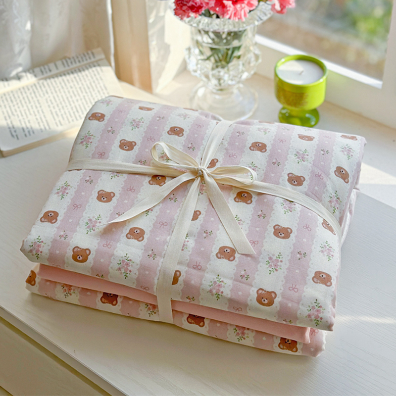 2025新款春款A类全棉有氧双层纱四件套