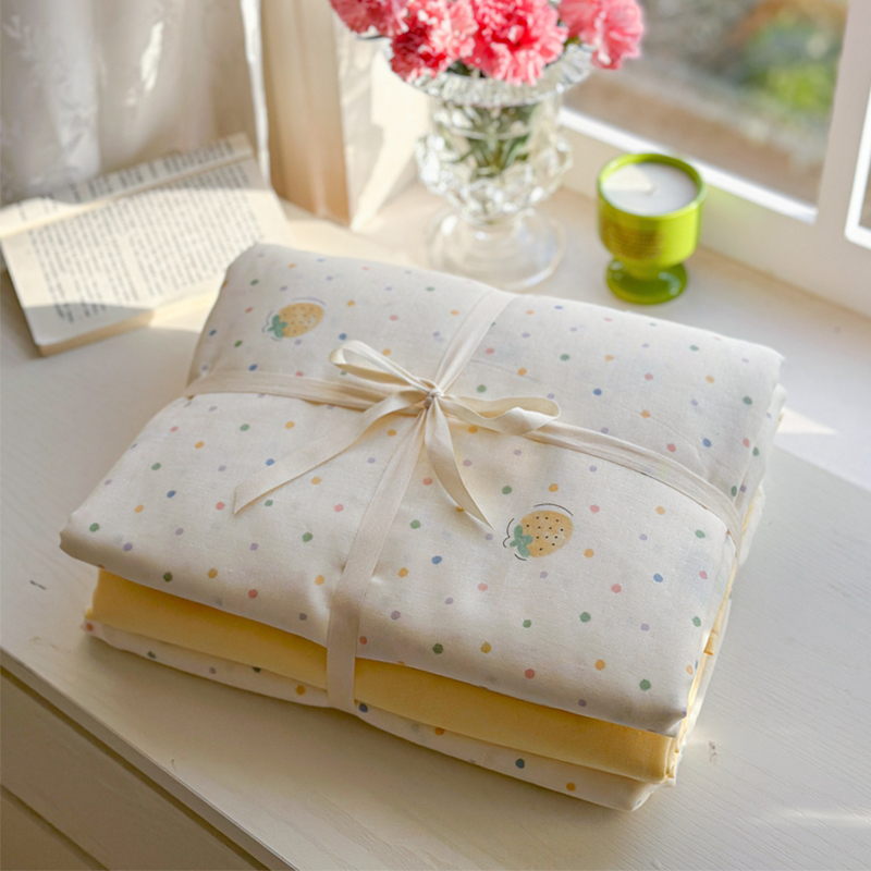 2025新款春款A类全棉有氧双层纱四件套