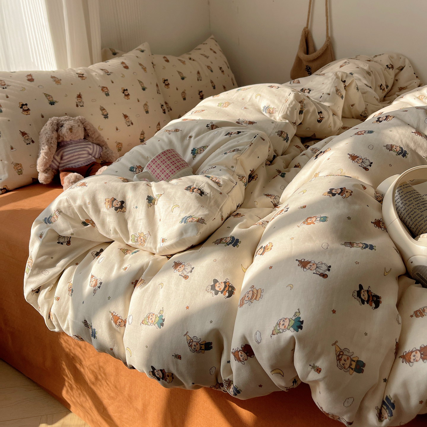 2026新款全棉双层纱四件套 小人国