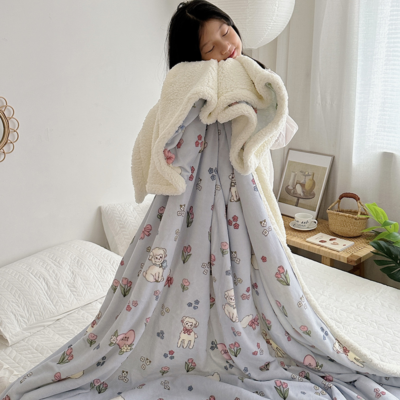 2023新款毛毯ins加厚牛奶绒羊羔绒毛毯午睡毯沙发盖毛毯系列一 70x100cm 小可爱