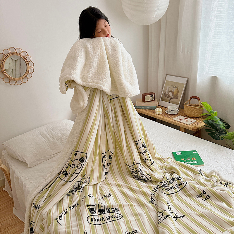 2023新款毛毯ins加厚牛奶绒羊羔绒毛毯午睡毯沙发盖毛毯系列一 150x200cm 艺术家