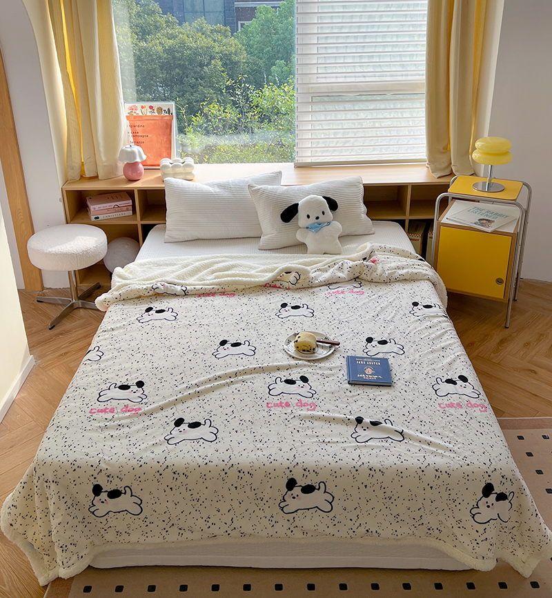 2023新款毛毯ins加厚牛奶绒羊羔绒毛毯午睡毯沙发盖毛毯系列一 100x150cm 可爱小狗