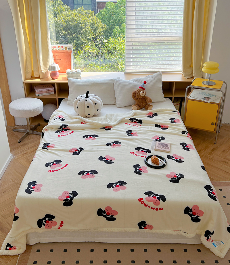 2023新款毛毯ins加厚牛奶绒羊羔绒毛毯午睡毯沙发盖毛毯系列一 100x150cm 小奶狗
