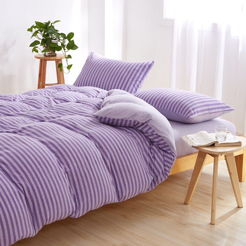 针织棉四件套 小小号床单款1.2m（4英尺）床 露红烟紫800