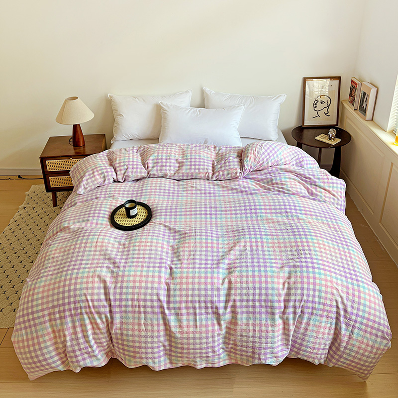 2025新款全棉A类色织水洗棉单被套