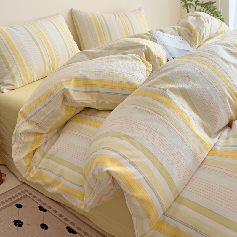 2025新款A类全棉色织水洗棉四件套