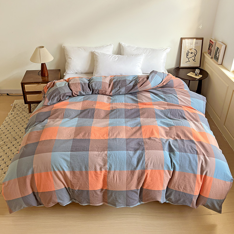 2025新款全棉A类色织水洗棉单被套