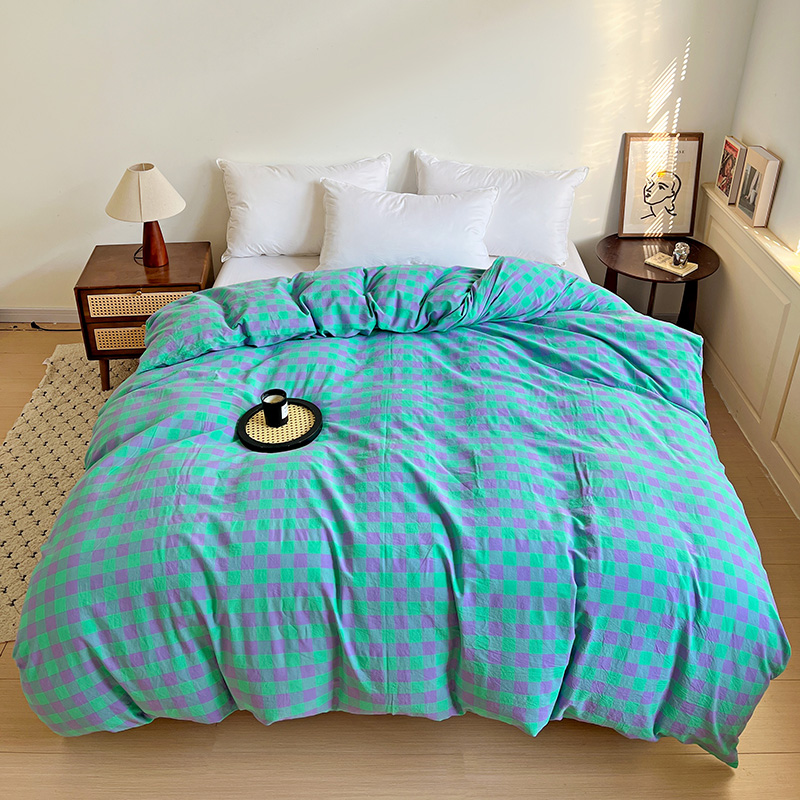 2025新款全棉A类色织水洗棉单被套