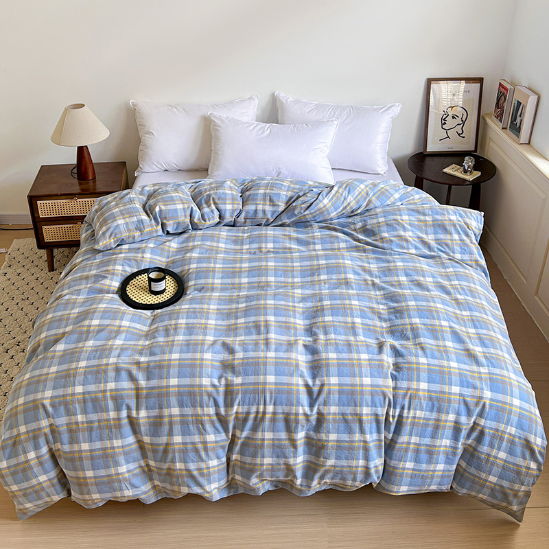 2025新款全棉A类色织水洗棉单被套