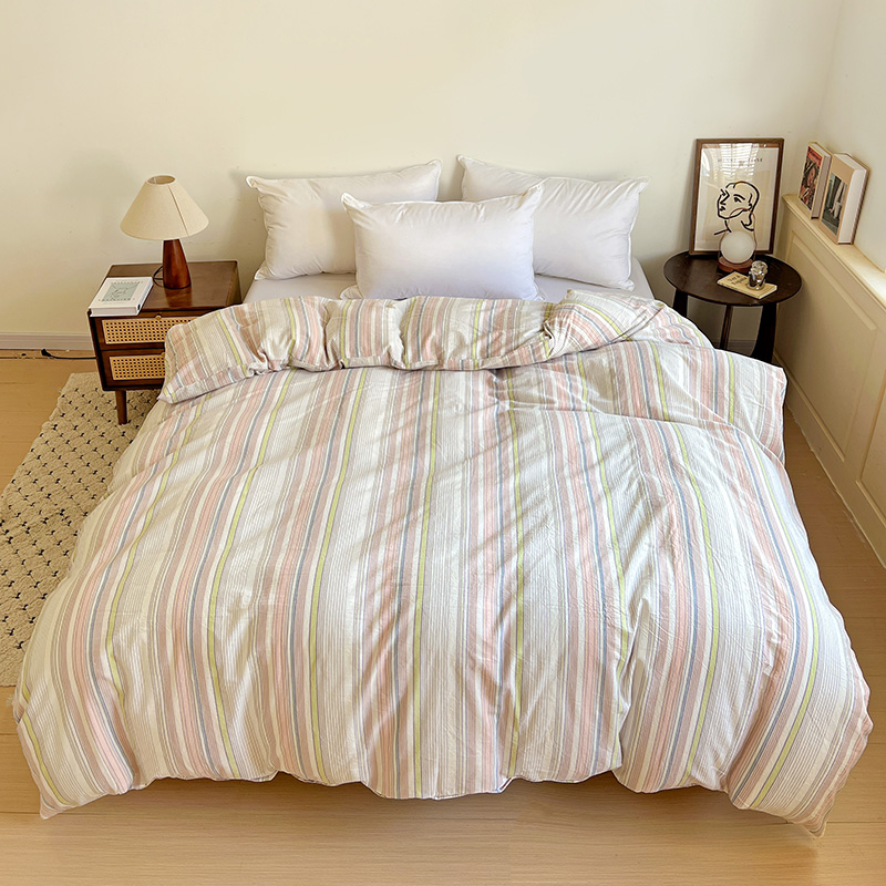 2025新款全棉A类色织水洗棉单被套