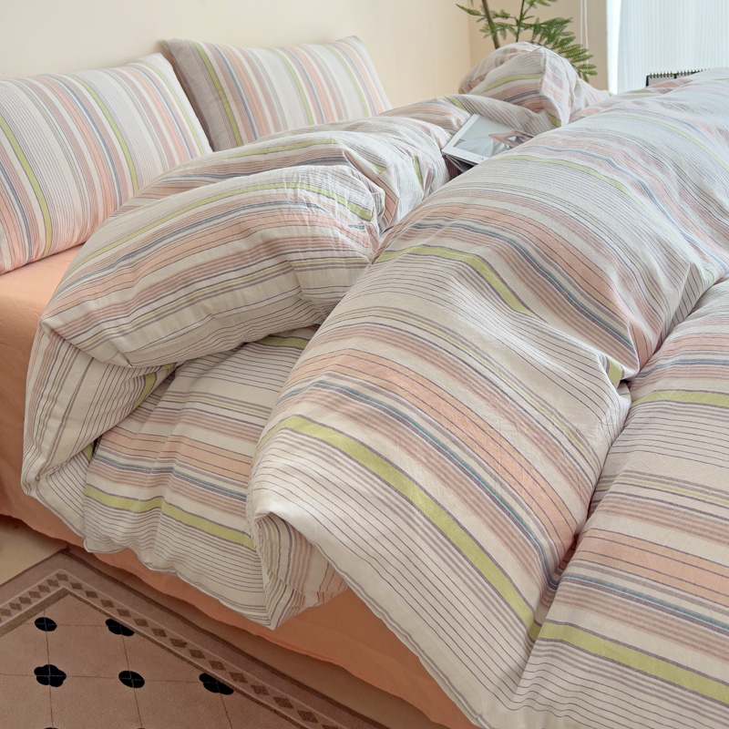 2025新款A类全棉色织水洗棉四件套