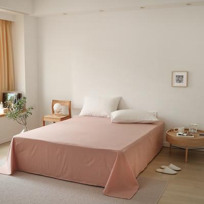 2021新款-全棉色织水洗棉纯色混搭系列单床单 180cmx230cm单床单 藕粉