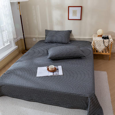 2023新款全棉色织水洗棉AA版系列单床单 1.6*2.3m 黑条
