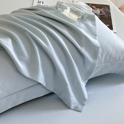 2024新款现代轻奢A类50S100支长绒棉纯色系列-单枕套 枕套/对 冰蓝