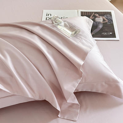 2024新款现代轻奢A类50S100支长绒棉纯色系列-单枕套 枕套/对 梦幻粉