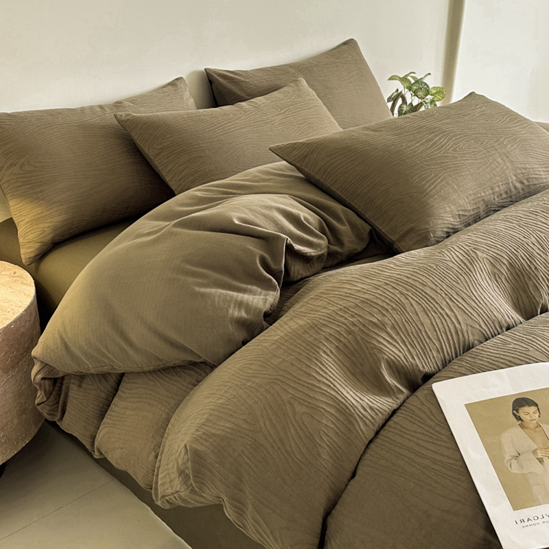 2025新款亲肤水洗棉简约大提花四件套