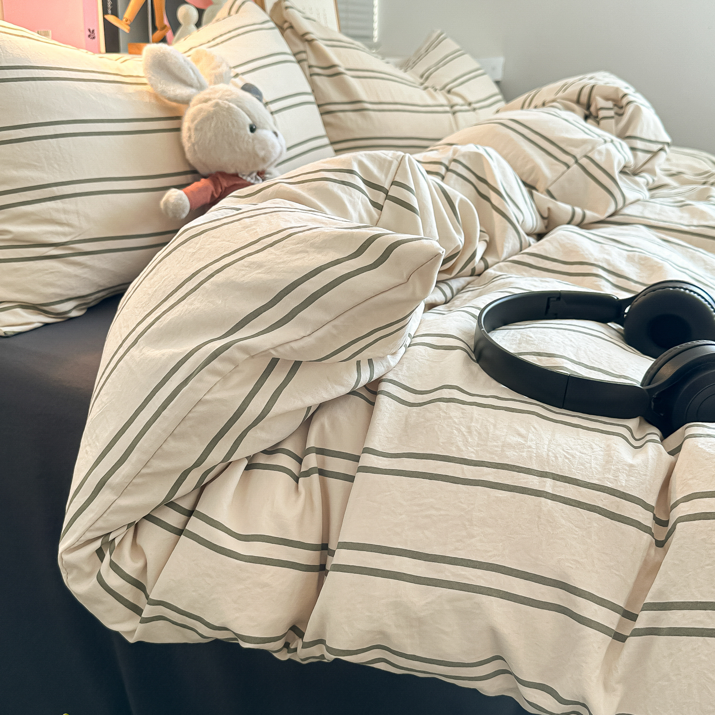 2026新款软糯亲肤仿棉水洗棉三件套四件套 空间白