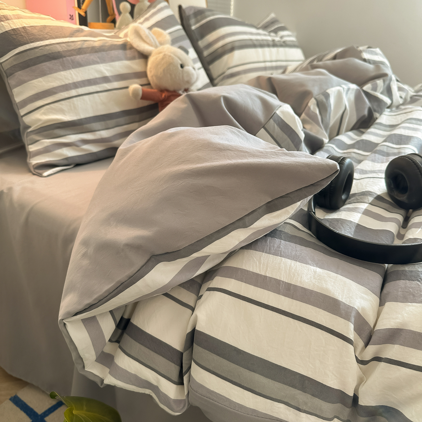 2026新款软糯亲肤仿棉水洗棉三件套四件套 拉菲特