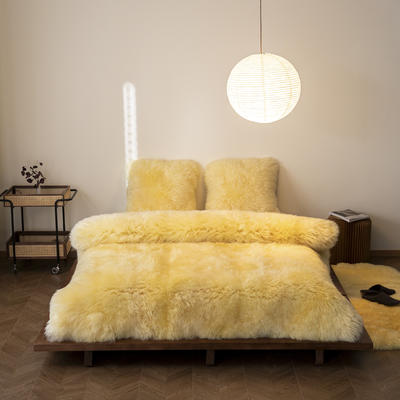 2023新款舒适纯色澳洲羊毛毯 60*90cm 黄