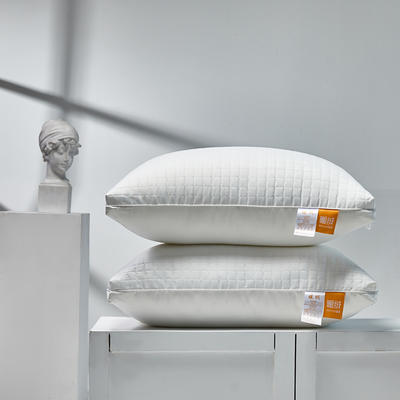2021新款-4色水洗方格暖绒枕芯 可水洗枕头 水洗方格暖绒枕-白色48x74cm