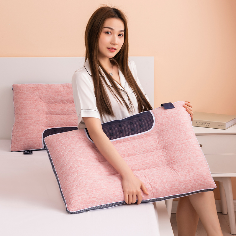 2021新款阳离子乳胶磁疗枕枕头枕芯48*74cm/只 阳离子乳胶磁疗枕-红色