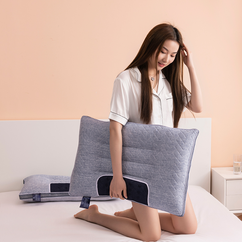 2021新款阳离子乳胶磁疗枕枕头枕芯48*74cm/只 阳离子乳胶磁疗枕-蓝色