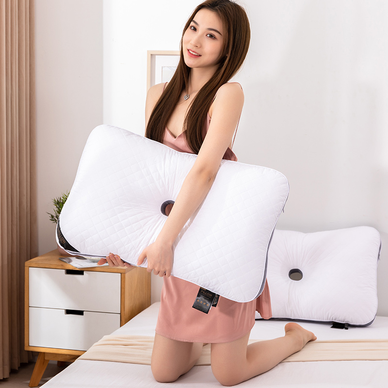 2021新款水洗定型枕芯系列-全棉水洗定型护耳枕枕头枕芯48*74cm/只 灰色边