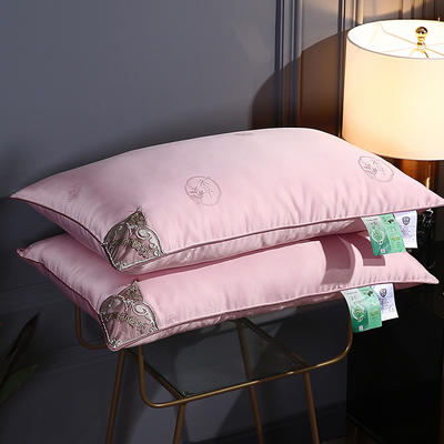 2021新款轻奢枕芯系列-蕾丝刺绣艾草抗菌枕枕头枕芯48*74cm/只 粉色