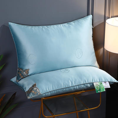 2021新款轻奢枕芯系列-蕾丝刺绣艾草抗菌枕枕头枕芯48*74cm/只 水绿