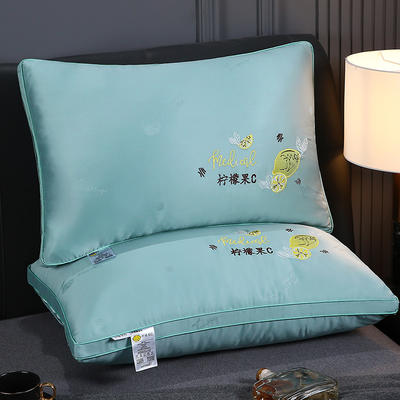 2021新款全棉枕芯果色柠檬枕枕头枕芯48*74cm/只 柠檬枕-绿色