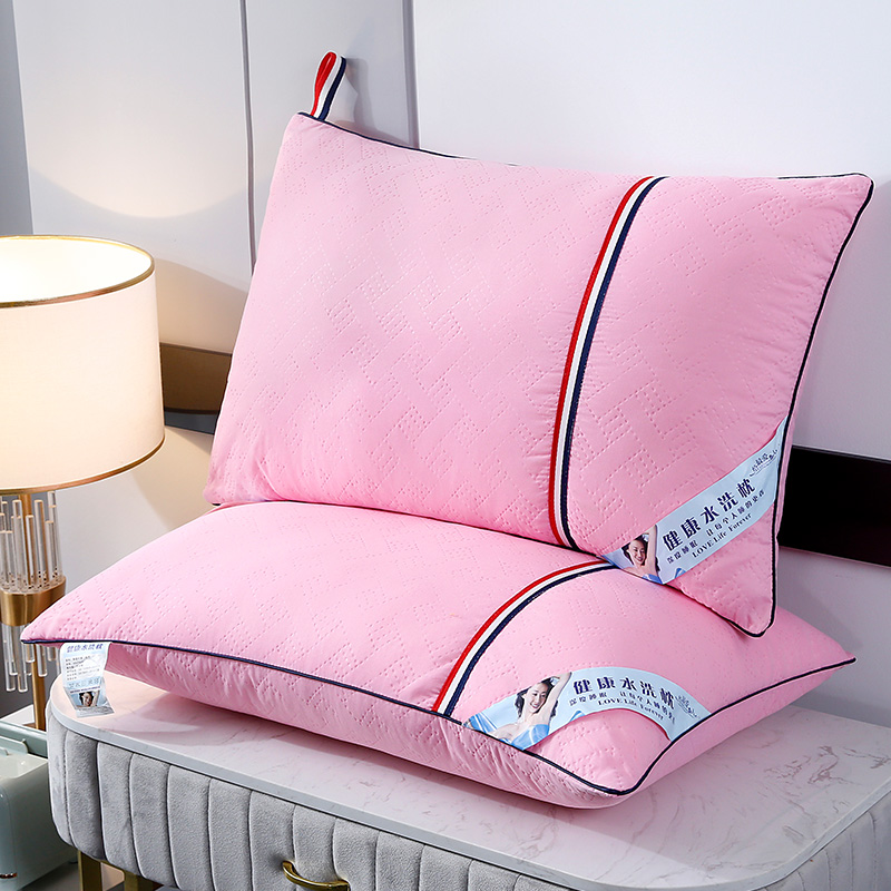 2022新款枕芯三色织带压花款枕头枕芯48*74cm/只 三色织带压花枕-粉色