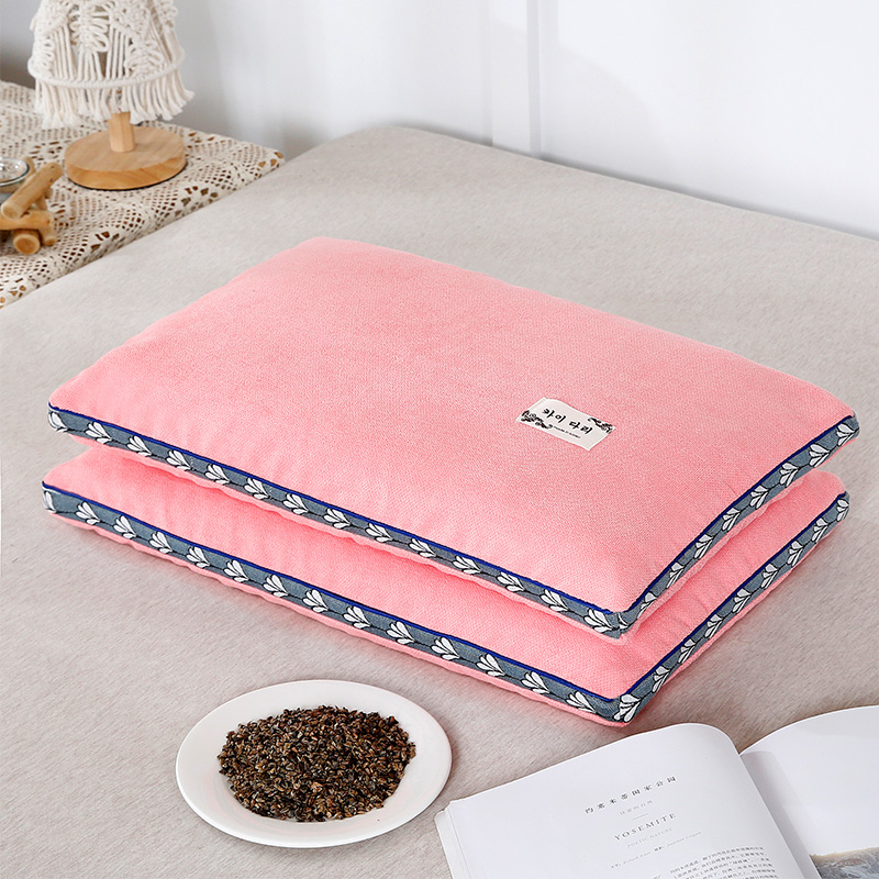 2022新款-麻绒全荞麦枕枕头枕芯 粉色（35*55cm）
