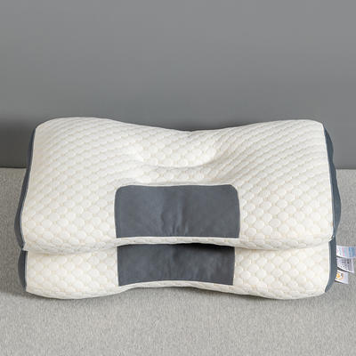 2023新款针织棉按摩护颈枕芯 3DSPA枕头 枕头枕芯 48*74cm 按摩护颈spa枕-灰色高枕 一对装