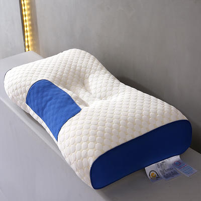 2023新款针织棉按摩护颈枕芯 3DSPA枕头 枕头枕芯 48*74cm 按摩护颈spa枕-蓝色低枕 单只装