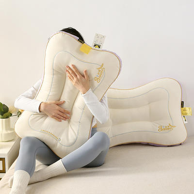 2024新款小奶蕉学生护颈枕头乳胶层枕芯 48*74cm/只 骨型枕小奶蕉-香芋紫 中枕