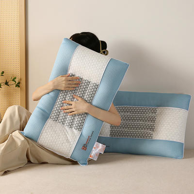 2024款新款四季款3D透气释压枕头枕芯 3D释压决明子枕芯-蓝色/只