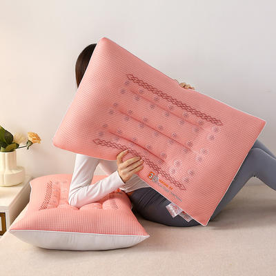 2024款新款四季款3D透气释压枕头枕芯 3D释压42粒磁石枕-粉色/对