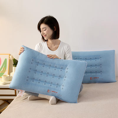 2024款新款四季款3D透气释压枕头枕芯 3D释压42粒磁石枕-蓝色/对