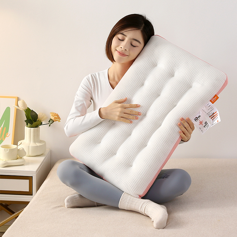 2024款新款四季款3D透气释压枕头枕芯 双面3D释枕-粉色/只