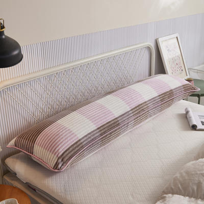 2022新款加厚牛奶绒法莱绒枕头套枕芯套1.2米1.5米1.8米 150*47cm 红粉佳偶