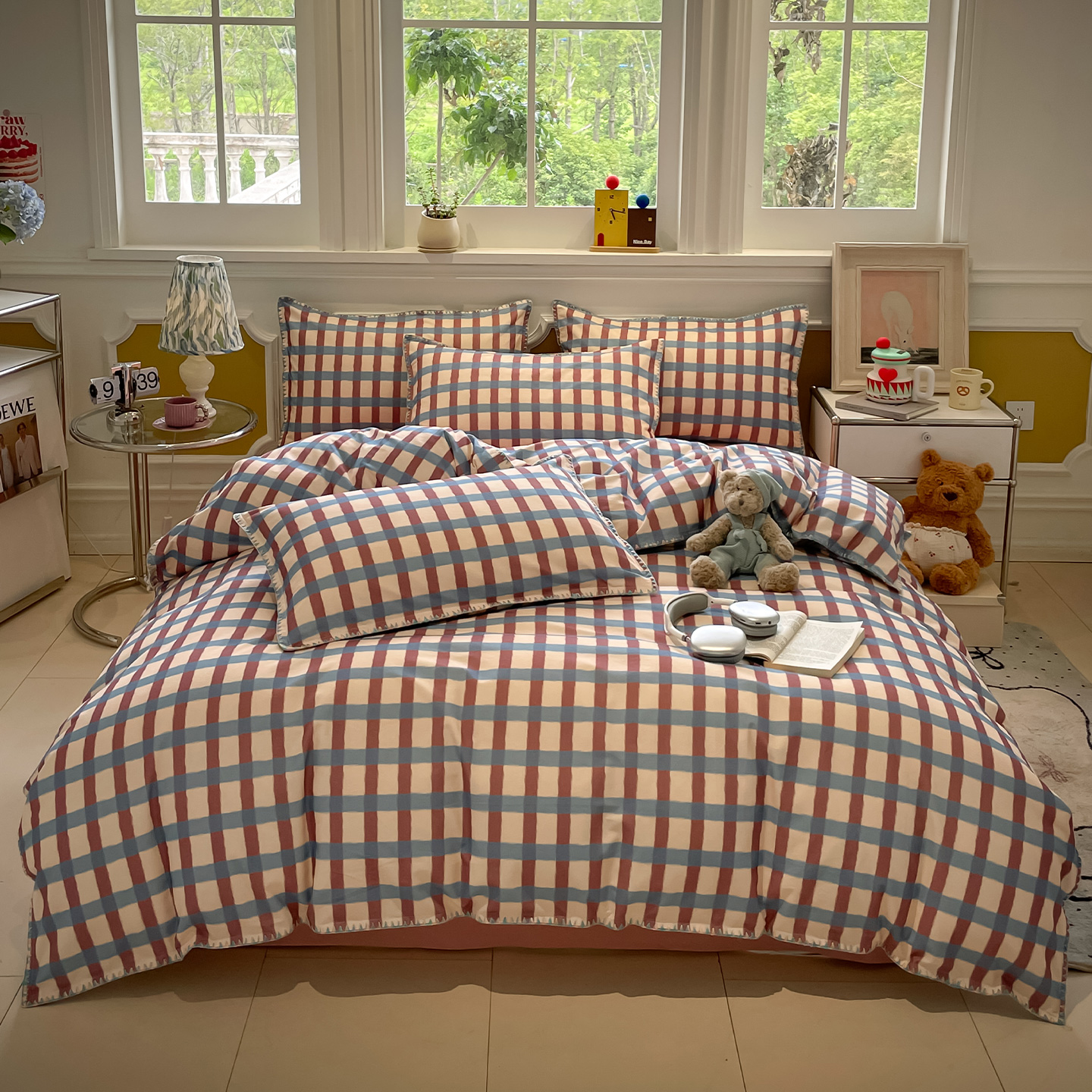 2025新款全棉加厚磨毛多巴胺贝壳边四件套系列 格言-米咖