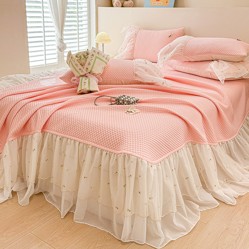 2025新款PE提花雪纺+绣花花边凉席系列-系列一