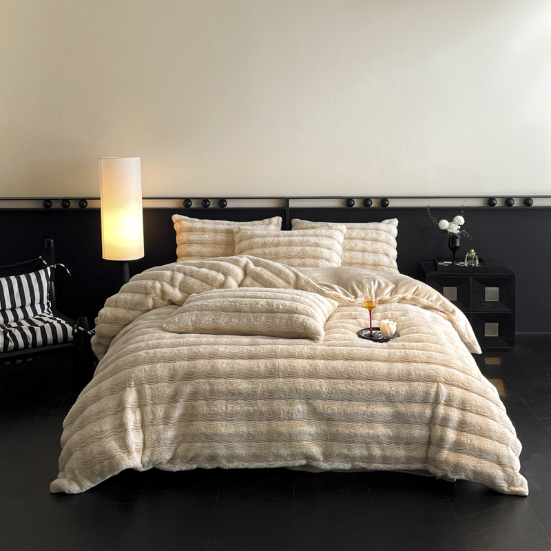 2025新款高奢兔毛四件套 云雾-米咖