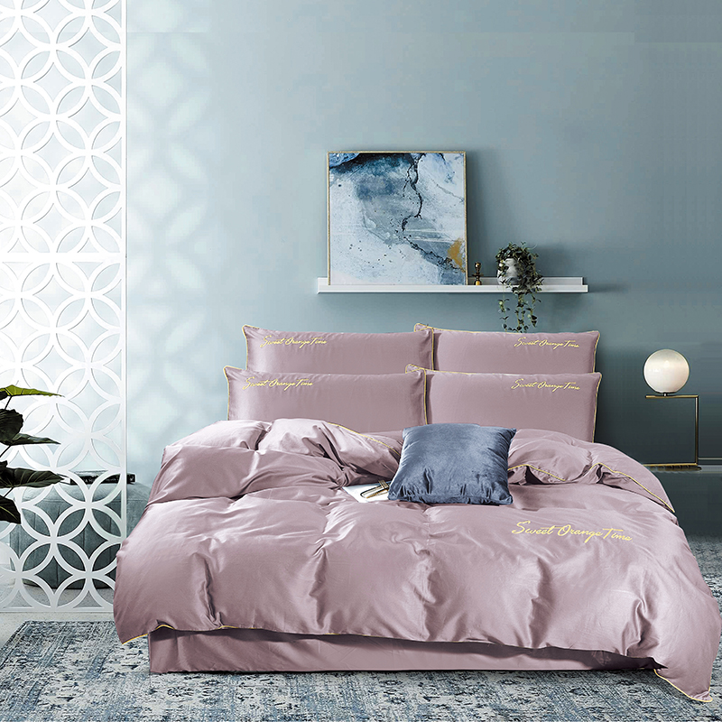 2019新款-绣花四件套美好时光 床单款四件套1.5m（5英尺）床 紫水晶