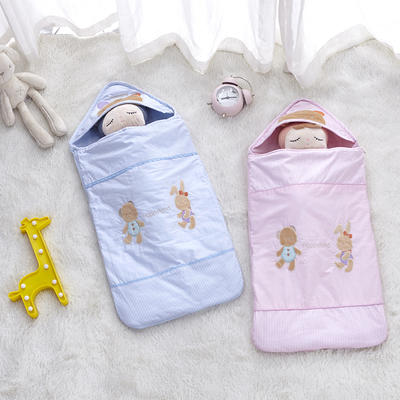2021新款优质针织棉婴儿魔术抱被睡袋 魔术抱被粉