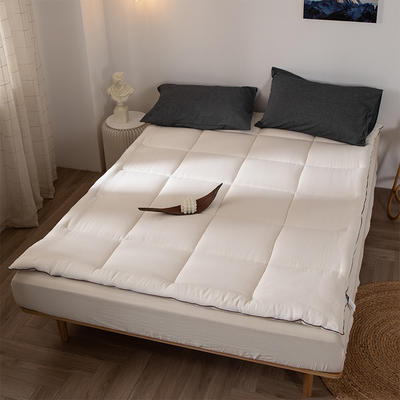 新款全棉纯棉床垫子软垫1.8m床褥子单人双人可折叠薄款学生垫被1.5米 150x200cm5.3斤 白色