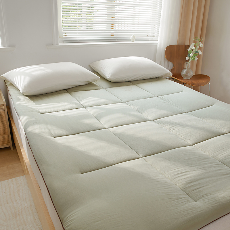 新款A类全棉床褥1.8m床双人软垫加厚款1.2m学生棉花被垫1.5米褥子床垫 150x200cm5.3斤 茶色