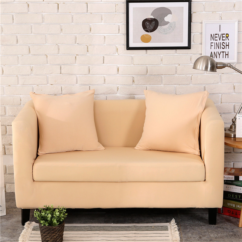 2023新款-四季纯色沙发套 单人90-140 米黄色